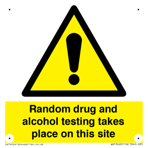 Random drug and alcohol testing takes place on this site